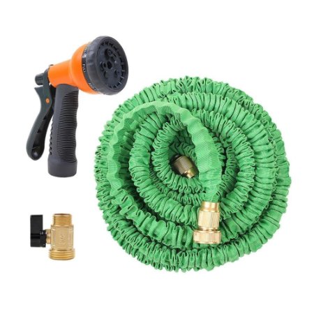 Ohuhu 50 Feet Expandable Garden Hose with Brass Connector and Spray Nozzle