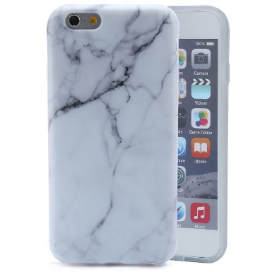 for iPhone 6 Plus Cases, VIVIBIN Ultra Thin Anti-Scratch & Fingerprint, Shock Proof TPU Case For iPhone 6 Plus/ 6s Plus 5.5" , White Marble Design