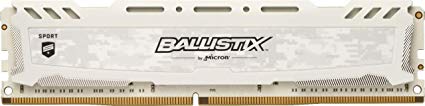 Crucial Ballistix Sport LT 3200 MHz DDR4 DRAM Desktop Gaming Memory Single 8GB CL16 BLS8G4D32AESCK (White)
