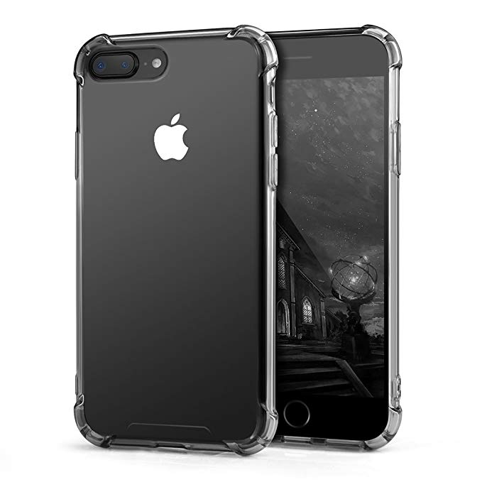 Phone Case Compatible iPhone 8 Plus, iPhone 7 Plus, Slim Fit Premium Hybrid Shock Absorbing & Scratch Resistant TPU Bumper Clear Case Cover Compatible Apple iPhone 8Plus/ iPhone 7 Plus, uuu5