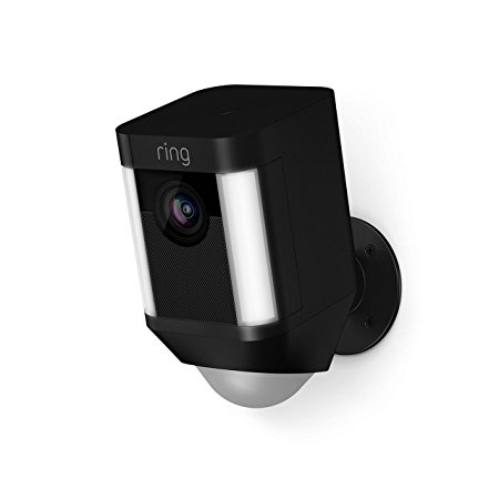 Ring Spotlight Cam Battery, HD Rechargeable Two Way Security Camera Black