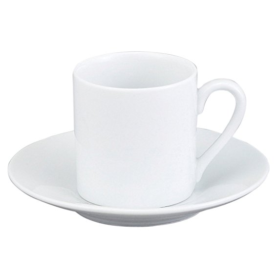 HIC 8-Piece Demitasse Espresso Cups Set, Fine White Porcelain, Set Includes 4 Cups with Matching Saucers, 2.25-Ounces