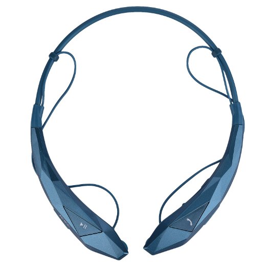 JIAKE Wireless Bluetooth 40 Headphone Music Stereo Universal Headset Vibration Neckband Style with Microphone for Smartphone iPhone iPad Samsung LG Blue