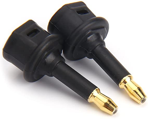 Digital Fiber Optic Toslink to 3.5mm Jack (Mini Toslink) Plug Adaptor Digital Optical for Audio (2Pack)
