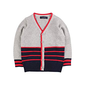 BAVST Baby Button-up Cardigan V-Neck Knit Sweater Boys Toddler Casual Outerwear