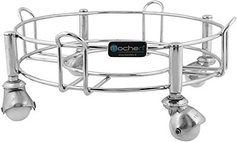 mochen Cylinder Easily Movable Stainless Silver Trolley Stand with Wheels (Free Size)