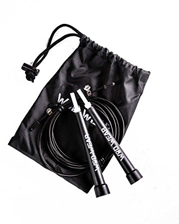 Speed Cable Jump Rope, Ultra Fast Fully Adjustable - Great for Cross Training, Boxing, Traveling Workouts, MMA, Exercise and Fitness, Comes with Rope Bag 100%
