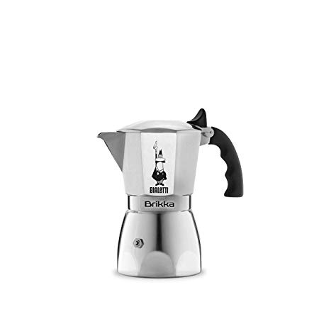 Bialetti "Brikka Elite Espresso Maker, Silver, 2 Cups