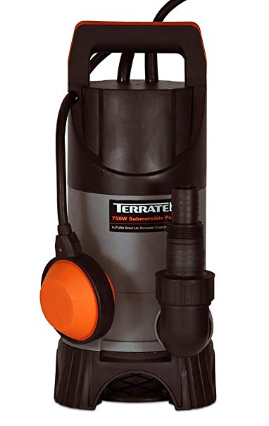 Terratek 400W Submersible Water Pump, Suitable for Pumping Dirty Water, Great for Swimming Pools, Flooded Cellars, Large Ponds & More