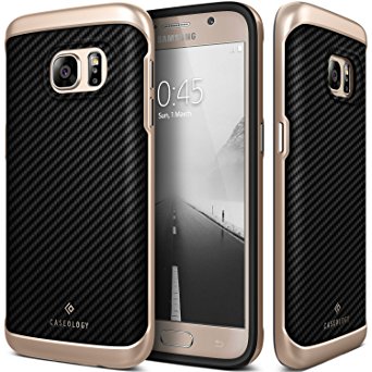 Galaxy S7 Case, Caseology® [Envoy Series] Leather Bound Bumper Cover [Carbon Fiber Black] [GENUINE LEATHER] for Samsung Galaxy S7 (2016) - Carbon Fiber Black