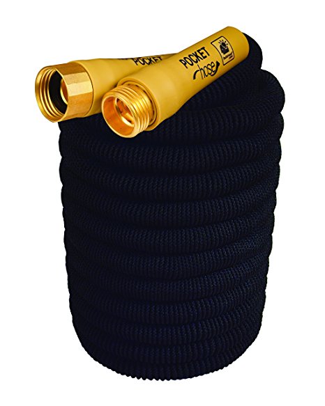 New Pocket Hose Top Brass Bullet by BulbHead No Kinking or Leaking With Solid Brass Connector, Expandable Lightweight Compact For Easy Storage (75 feet)