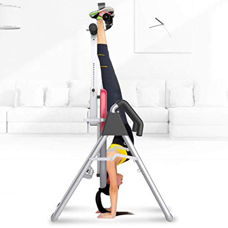 HYD-Parts Inversion Table Back Therapy Fitness Back Pain Relief, Adjustable Folding Therapy Back Inversion Table for Home Exercise