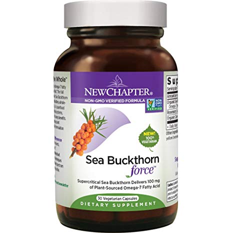 New Chapter Sea Buckthorn Force with Supercritical Organic Sea Buckthorn   Omega 7   Non-GMO Ingredients - 30 ct Vegetarian Capsules