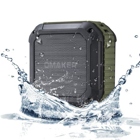 Best OutdoorampShower Bluetooth Speaker Ever Omaker M4 Portable Bluetooth 40 Speaker with 12 Hour Playtime for OutdoorsShower Army Green