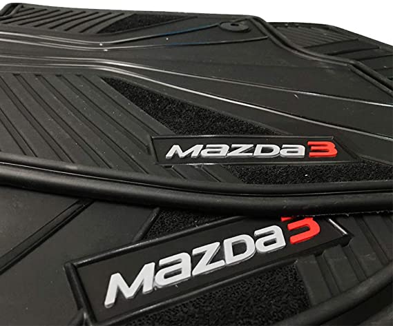 Floor Mats for Mazda 3 OEM Genuine - All Weather - Heavy Duty - (2014,2015,2016,2017,2018) Complete Set (Black)  ONLY for MAZDA3!