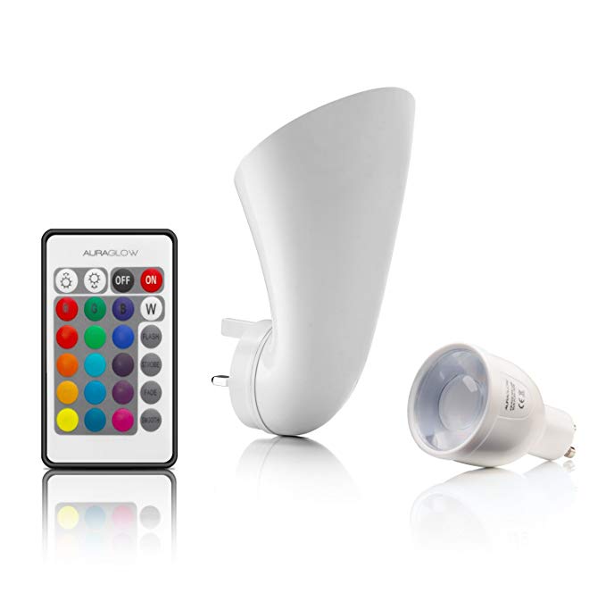 Plugin Uplighter - Parent (With Colour Changing LED Bulb & Remote)