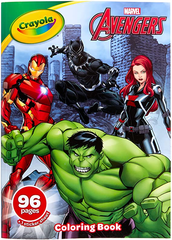 Crayola Avengers Coloring Book with Stickers, Gift for Kids, 96 Pages, Ages 3, 4, 5, 6