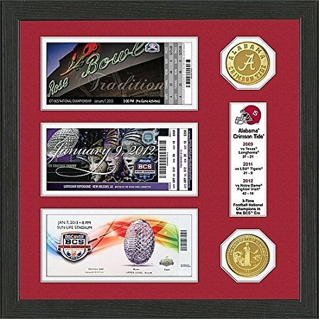 Alabama Crimson Tide Bcs Champions Ticket And Coin Frame - Limited Edition