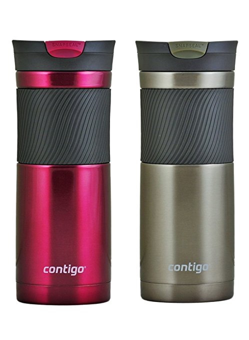 Contigo Snapseal Byron Travel Mug, 16oz - Vivacious & Gunmetal (2 Pack)