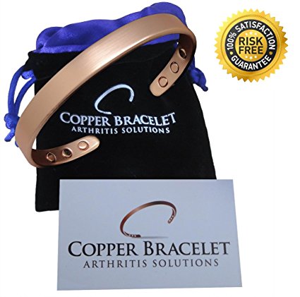 Copper Bracelet for Arthritis - GUARANTEED 99.9% PURE Copper Magnetic Bracelet For Men & Women With 6 Powerful Magnets For Effective & Natural Relief Of Joint Pain, Arthritis, RSI, & Carpal Tunnel!