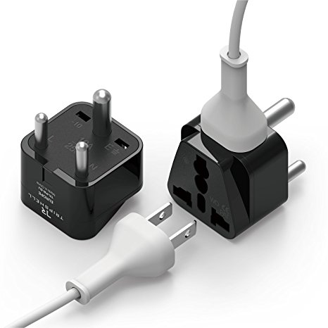 elago Tripshell Grounded Universal Dual Plug Travel Adapter - CE Certified, RoHS Compliant - 1Pcs (India / Africa / Nepal)