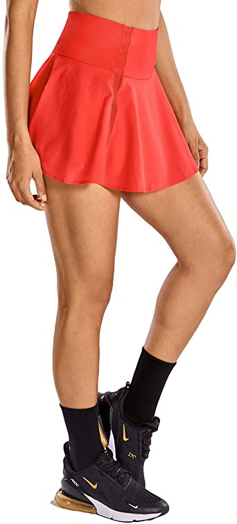 CRZ YOGA Women's Quick Dry High Waisted Tennis Skirt Pleated Sport Athletic Golf Skort with Pockets