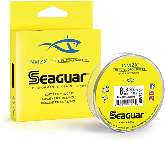 Seaguar Invizx 100% Fluorocarbon 200 Yard Fishing Line (8-Pound)