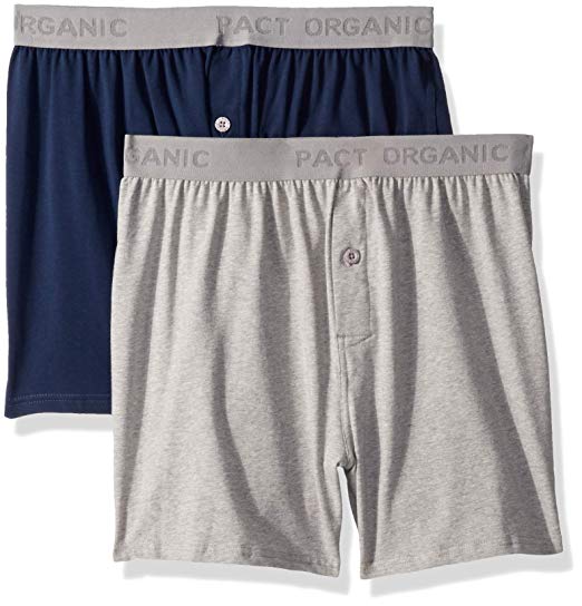 Pact Men's Organic Cotton Knit Boxers Underwear (2 Pack)