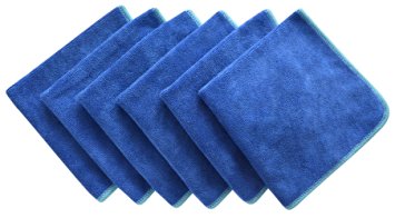 Sinland All-purpose Microfiber Cleaning Cloths Wiping Dusting Rags 12Inchx12Inch Blue Orchid 6 Pack