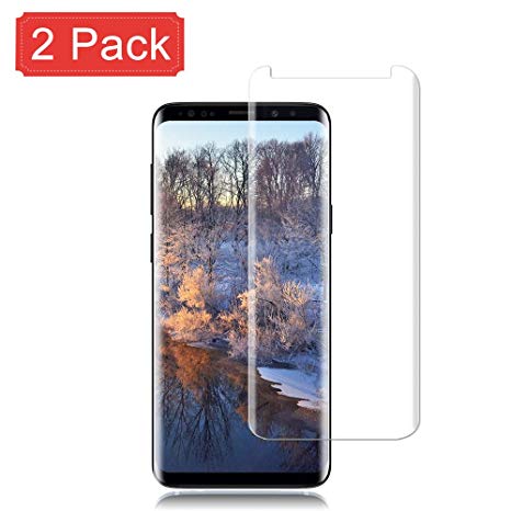 [2 Pack] Galaxy S9 Plus Screen Protector 9H Hardness/Anti-Scratch/Anti-fingerprint/3D Curved/High Definition/Ultra Clear Tempered StinkLightGlass Screen Protector Compatible Samsung Galaxy S9 Plus