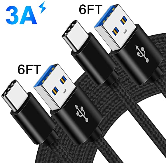 3A Fast Charger Cable Cord for Samsung Galaxy A21 A11 Note 10 S20 Plus Ultra 5G A10E A20 A50/S10E S10 Note10,Moto G Power/G Stylus Motorola G7 Play Power Z3 Z5 Z4 USB Type C Charging Phone Wire 6-6FT