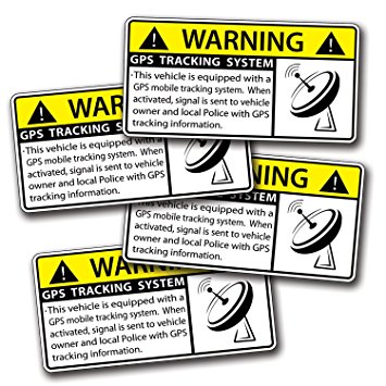 4 MINI GPS Vehicle Car Alarm Security Caution Warning Decal Sticker