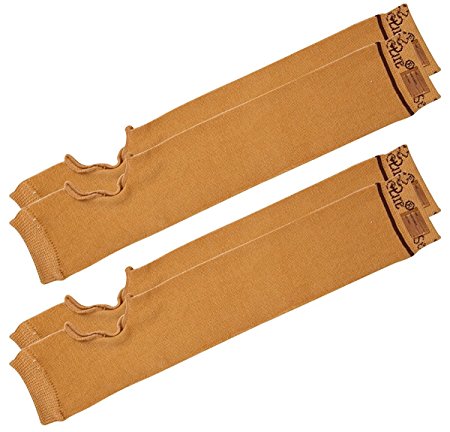 SecureSleeves® (2 Pairs) Geri Sleeves for Arms, Brown - Protects Sensitive Skin from Tears & Bruising (Large: 16.5"-17" x 3.5")