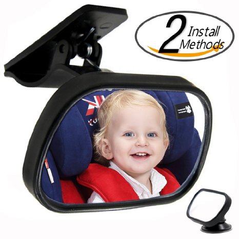 PNBB Shatterproof Baby Seat Mirror,Easily Watch Your Baby with Clear View and Adjustable Rotation Design - Set of 3