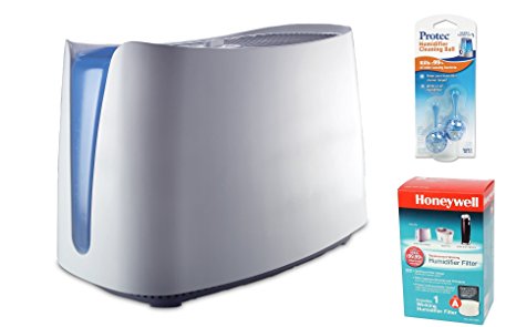 Honeywell HCM350W UV Germ Free Cool Moisture Humidifier and Honeywell HAC-504AW Humidifier Filter, and PC2V1 Humidifier Cleaning Cartridge Bundle