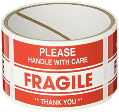 TapeCase SHIPLBL-040-50 Fragile, Thank You Label (50 Per Pack)
