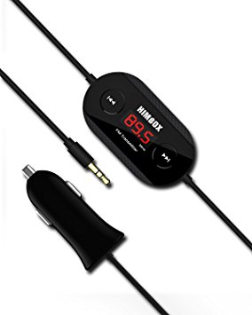 FM Transmitter, Masione Wireless Radio Car Kit with 3.5mm Audio Plug and USB Car Charger Adapter for Smart Phones, iPhone, iPad, Samsung and Mobile Audio Devices