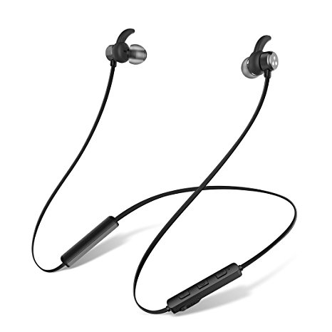 Syllable Bluetooth Earphones Wireless In Ear Headphones Bluetooth 4.2 Stereo Headsets Noise Cancelling Magnetic Earbuds Sweatproof Running Ear buds Sports Gym Neckband with Microphone for Apple Iphone, Sony, Samsung, Smart phones, ipad, Laptop