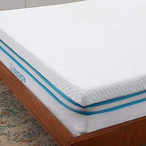 Linenspa Matratzen Topper 180 x 200 cm, 7,5cm hoch – Matratzenauflage mit Gel Memory Foam und waschbarem Bezug mit Reißverschluss – Öko-Tex