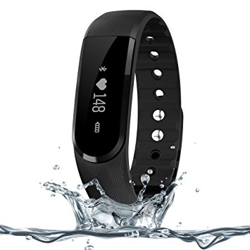 Fitness Tracker with Heart Rate Monitor by FELIS, Waterproof OLED Touch Screen Activity Tracker Watch, Bluetooth 4.0 Pedometer Bracelet Smart Bands with Call MSM Reminder for iPhone Android Smartphone