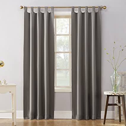 Sun Zero 51931  Easton Blackout Energy Effcient Tab Top Curtain Panel, 40" x 84", Gray