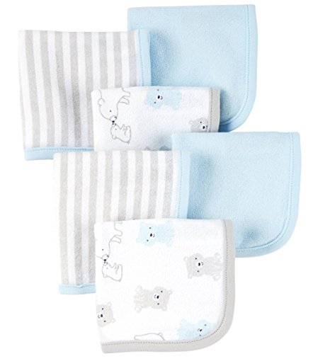 Carter's Just One You Baby Boys 6 Pack Washcloths Blue Bear