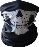 WOWOWO Seamless Skull Face Tube Mask Bicycle Blackwhite Skull Half Face Mask Ghost Scarf Multi-use Neck Warmer Windproof Mask