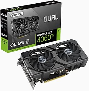 ASUS Dual GeForce RTX™ 4060 Ti EVO OC Edition 8GB GDDR6 PCIe 4.0, 8GB GDDR6, DLSS 3, HDMI 2.1a, DisplayPort 1.4a, Axial-tech fan design, 0dB technology, Protective Backplate, Auto-Extreme Technology