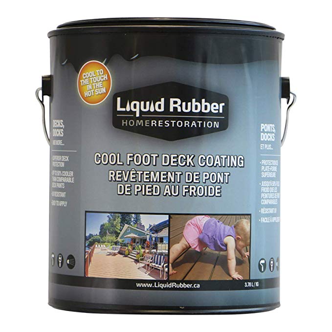 Liquid Rubber Cool Foot Deck and Dock Sealant, Misty Grey, 1 Gallon