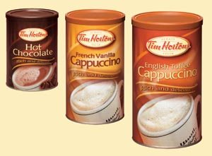 3 Cans Tim Hortons 1-french Vanilla Cappuccino Rich and Delicious 16ozenglish Toffee Cappuccino Rich and Delicious 16oz and 1- Hot Chocolate 500g  17oz