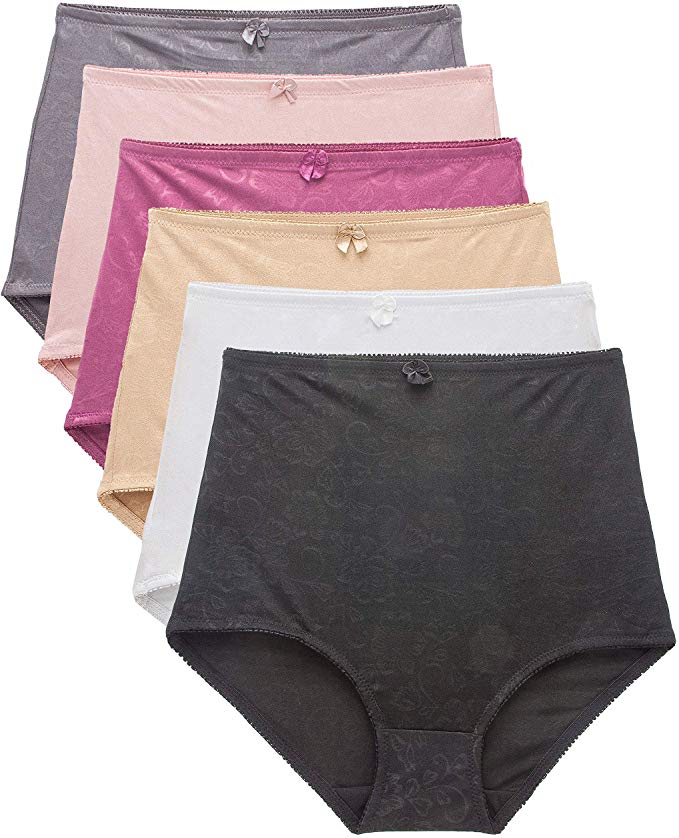 Barbra Lingerie Womens Underwear High-Waist Tummy Control Girdle Panties Small to Plus Size Assorted 6 Pack