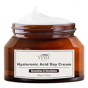 Vivo Per Lei Hyaluronic Acid Cream - Moisturizing Face Cream For Women - Coconut Oil Face Moisturizer For Dry Skin - Anti Wrinkle Face Cream With Vitamin E - 1.76 Oz / 50 G