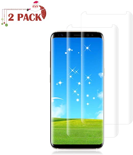 [2 Pack] Galaxy S8 Plus Screen Protector [9H Hardness][Anti-Scratch][Anti-Bubble][3D Curved] [High Definition] [Ultra Clear] Tempered Live2Pedal Compatible Samsung Galaxy S8 Plus