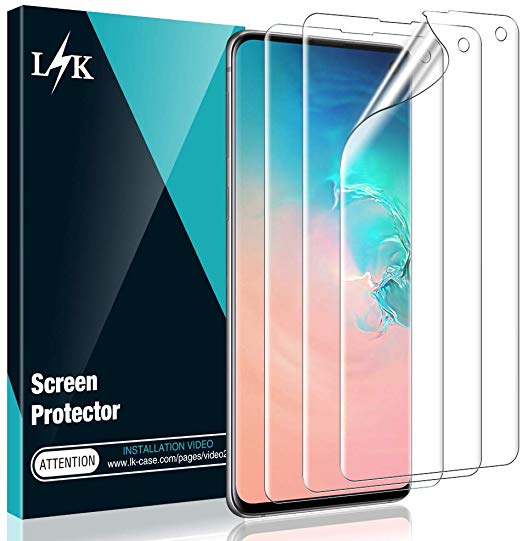 L K 3 Pack Screen Protector for Samsung Galaxy S10, HD Clear Flexible Premium TPU Film Not Glass Samsung S10 [Case Friendly] [Bubble-Free] [No Lifted Edges] [Not Wet Application] TPU Protective Film